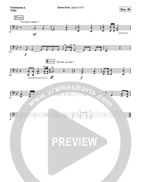 Same God Worship Choir SAB Trombone Tuba Sheet Music PDF Elevation