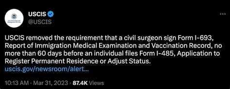 ARCFE News USCIS REMOVES 60 DAY RULE FOR CIVIL SURGEON SIGNATURES ON