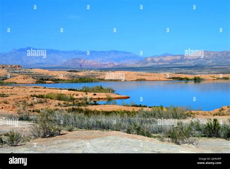 Nevada Desert Lake Scenic View Nevada State Park Camping Hi Res Stock