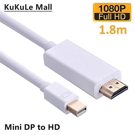 1 8m Mini DP Sang HDMI Cáp Tương Thích Thunderbolt Mini Display Port