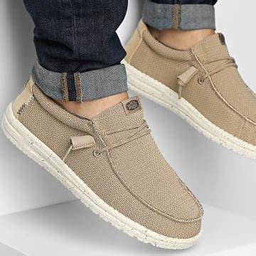 Hey Dude - Mocassins Wally Sport Mesh Tan White - LaBoutiqueOfficielle.com