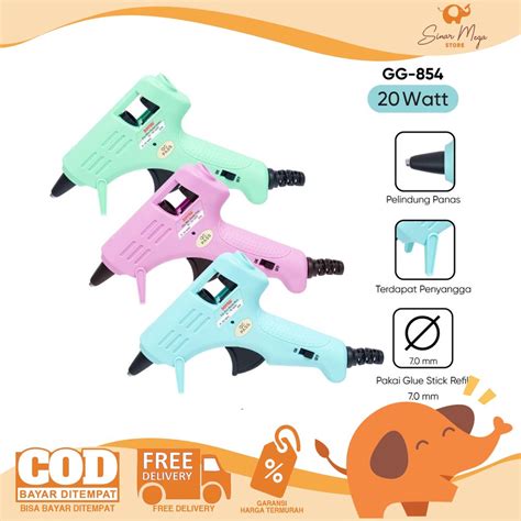 Jual Joyko Glue Gun Gg Pastel Color Watt Glue Gun Warna Pastel