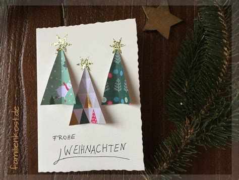 Weihnachtskarte Mit Motivpapier Als Weihnachtsbaum Basteln DIY