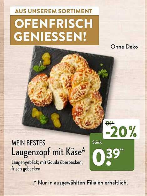 Mein Bestes Laugenzopf Mit K Se Angebot Bei Aldi Nord Prospekte De