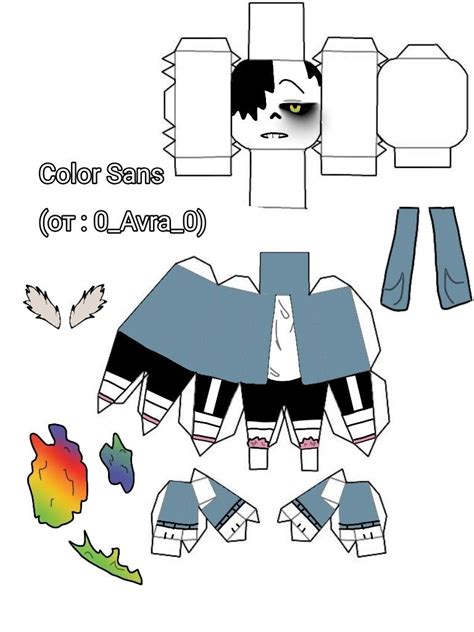 Papercraft Sans Undertale By Snickercole Paper Doll Template Paper Images