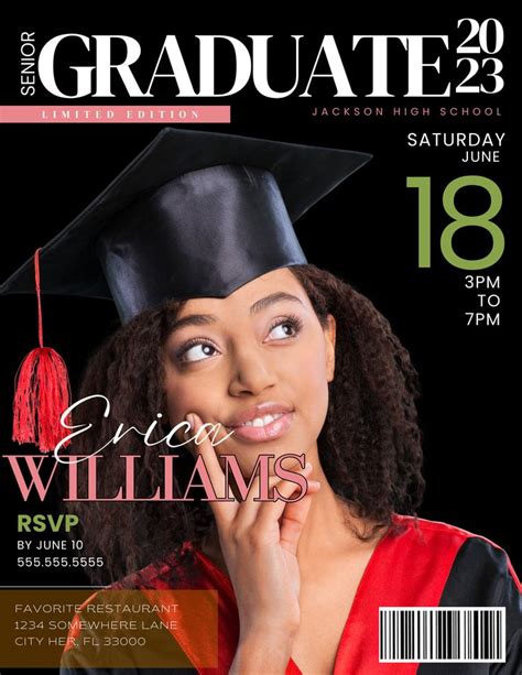 Classic Graduation Magazine Layout Template Graduation Invitation