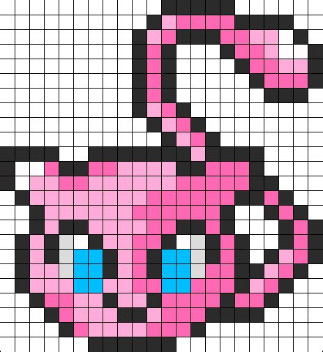 Mew Perler Perler Bead Pattern | Bead Sprites | Characters Fuse Bead ...