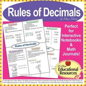 Rules Of Decimals Lesson Freebie With Guided Notes Decimal Lesson