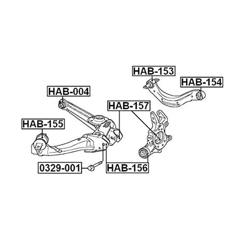 2 Arm Bushing Rear Assembly HAB-153 FOR HONDA CIVIC CR-V OEM 52390-SNA ...