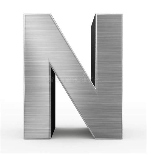 Letter N 3d Metal Isolated White Stock Illustrations 395 Letter N 3d