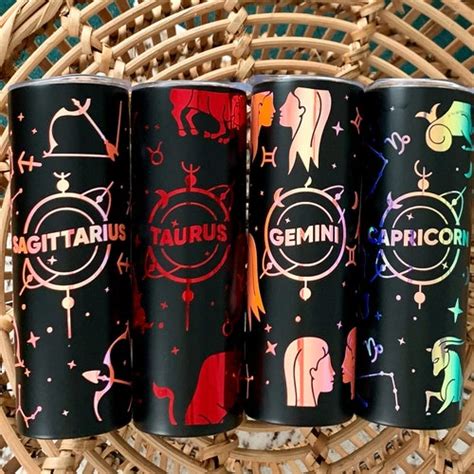 Zodiac Astrology Tumbler Holographic Astrology Cup Coffee Etsy