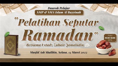 Al Ustadz Zubair Jamalauddin Al Maidany Hafizhahullah Pelatihan