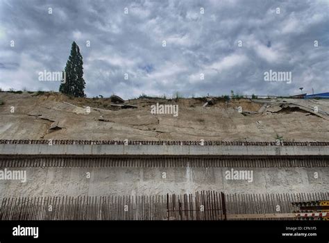 concrete wall collapse  res stock photography  images alamy