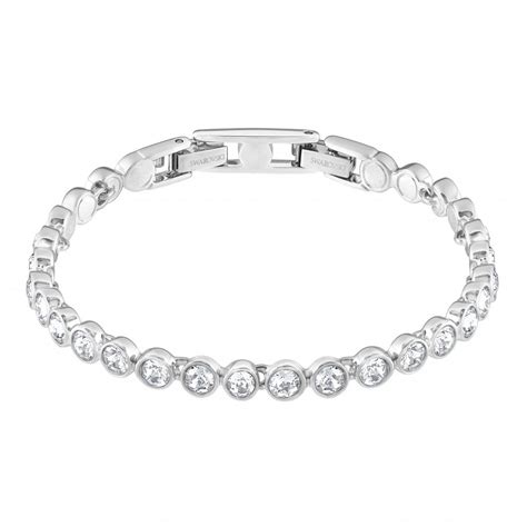 Swarovski Tennis Bracelet White Swarovski Crystals Rhodium Plated