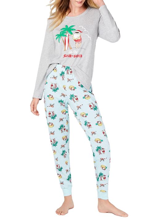 Family PJs Women's Holiday Pajama Set in Tropical Santa | CheapUndies