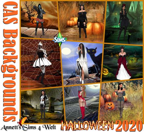 Annett S Sims 4 Welt CAS Backgrounds Halloween 2020