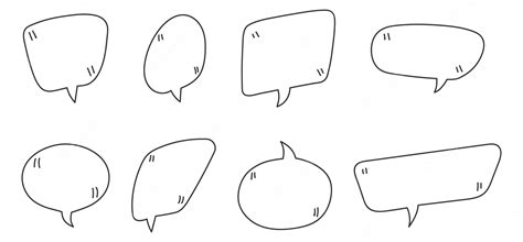 Premium Vector Hand Drawn Speech Bubbles Set Of Cute Speech Bubble In