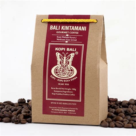 Jual Kopi Bali Kintamani Kemasan Bag Cap Kupu Kupu Bola Dunia 100gr