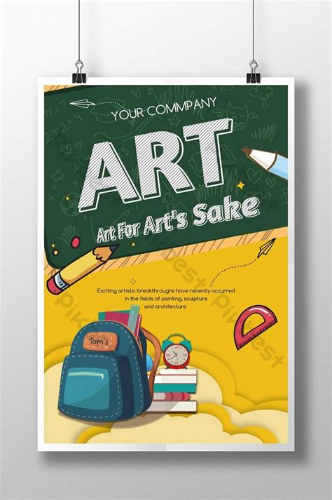 fresh and simple drawing school season poster | PSD Free Download - Pikbest