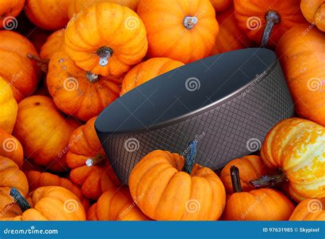 Autumn Hockey Season Stock Illustration Illustration Of Pumpkin 97631985