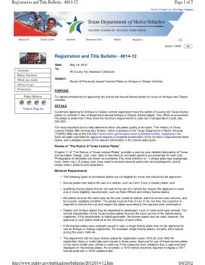 Fillable Online Registration And Title Bulletin Fax Email