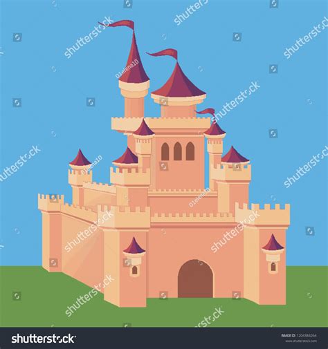 Stone Castle Pixel Art Vector Illustration Stock Vector (Royalty Free ...