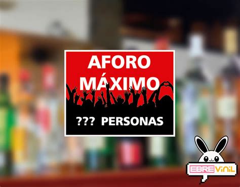 Adhesivo personalizado impreso sobre vinilo Aforo Máximo 05804