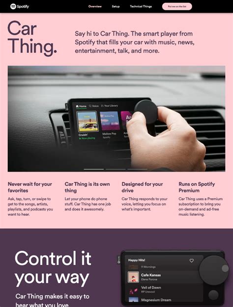 Car Thing landing page design inspiration - Lapa Ninja