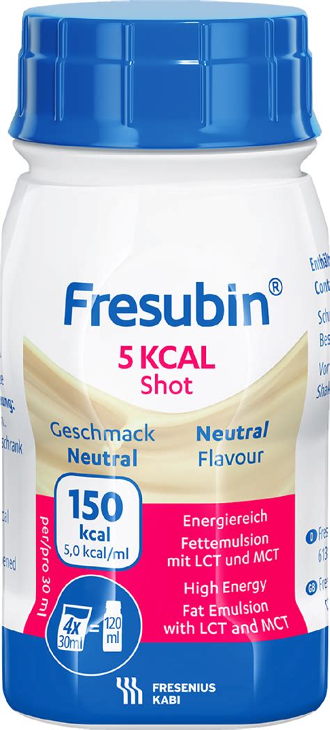 Fresubin 5 Kcal Shot Fettemulsjon Nøytral 4x120 Ml Apotek 1