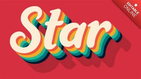 Star | Retro Vintage 3D | Text Effect Generator