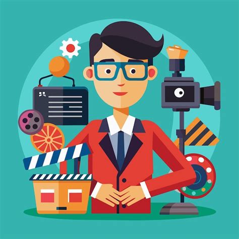 Producer Vector Illustration Flat Style Media Production Professional