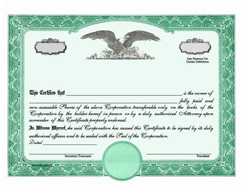 Llc Member Certificate Template