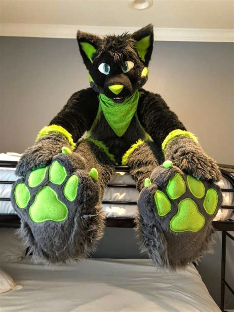 Love This Black And Green Wolf Fursuit Furry Art Anthro Furry