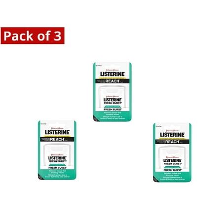 Listerine Fresh Burst Waxed Dental Floss 50.3m - Pack of 3 | Walmart Canada