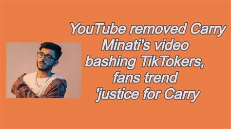 After Youtube Removed Carry Minatis Video Bashing Tiktokers Fans