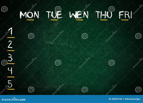 School Timetable Royalty Free Stock Image - Image: 28903156