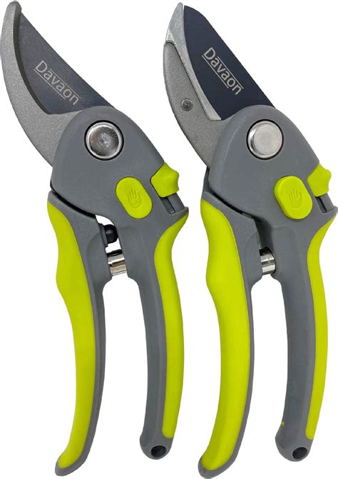 Adjustable Garden Secateurs Set Of 2 Anvil And Bypass Secateurs