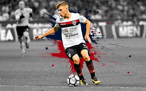 Nicolo Barella Art Cagliari FC Italian Football Player Splashes Of