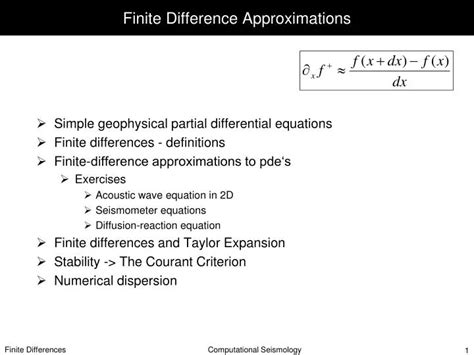 Ppt Finite Difference Approximations Powerpoint Presentation Free Download Id159771