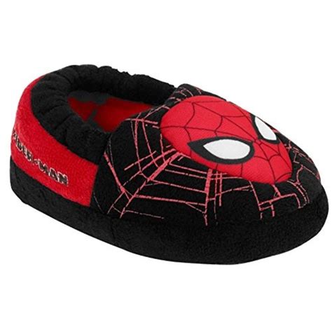 BBC International LLC Marvel Spiderman Boys' Aline Slippers Slip On Slippers Black (7-8M US Toddler)