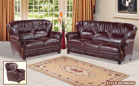 2025 Latest Burgundy Leather Sofa Sets