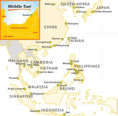 Cebu Pacific Air Route Map International Routes