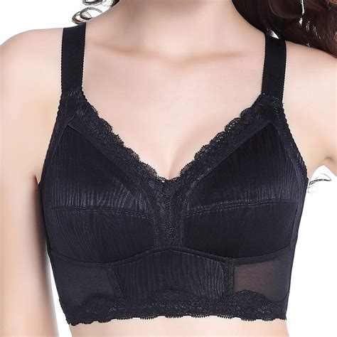 2017 New Lace Full Cup Wire Free Plus Size Push Up Bra Thin Cup Minimizer Bra Lace Sexy Women