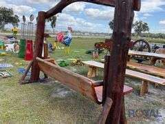 Solid Teak Wood Bench Swing - Royal Auction Group