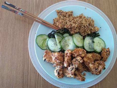 Teriyaki popcorn chicken & seaweed salad - FoodMarble Blog