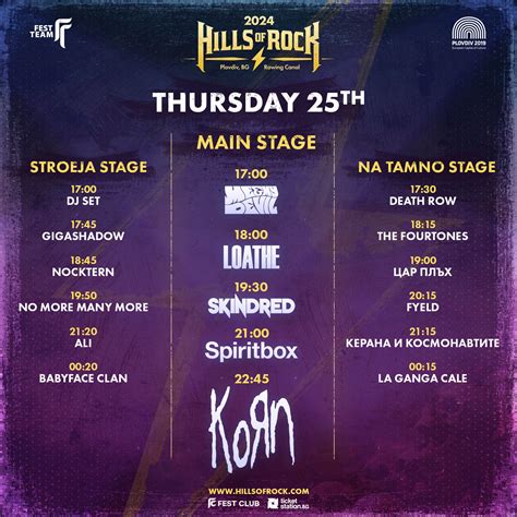 Hills Of Rock 2024 Running Order Timetable