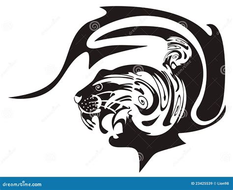 Tiger symbol stock vector. Illustration of mammal, black - 23425539