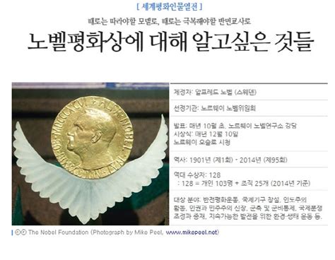 네이버 노벨평화상 수상자 발표일 맞이 ‘세계평화인물열전 연재