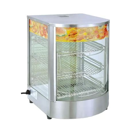 Curved Glass Egg Tart Desktop Hot Food Display Warmer With Layers Curved Glass Display