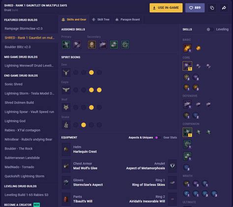 Season 3 Diablo 4 Druid Gauntlet Build Mobalytics